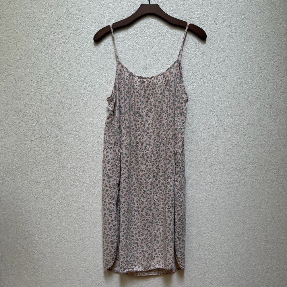 Floral Slip Dress Pink Spaghetti Strap Dress Cottagecore Size 8